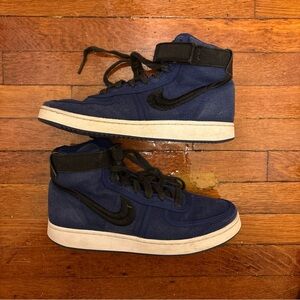 Mens Nike Vandal x Stussy Blue High-Top Sneakers with Black Accents size 7.5